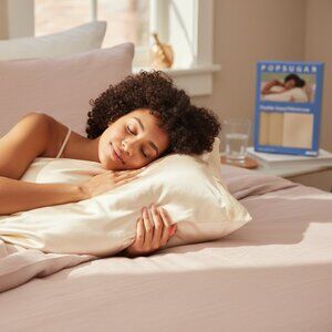 NIB POPSUGAR Double-Sided Pillowcase - Satin & Microfiber Beauty Essential